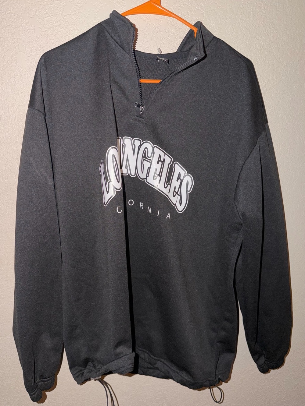 SHEIN Black Sweatshirt with White Logo Tag
